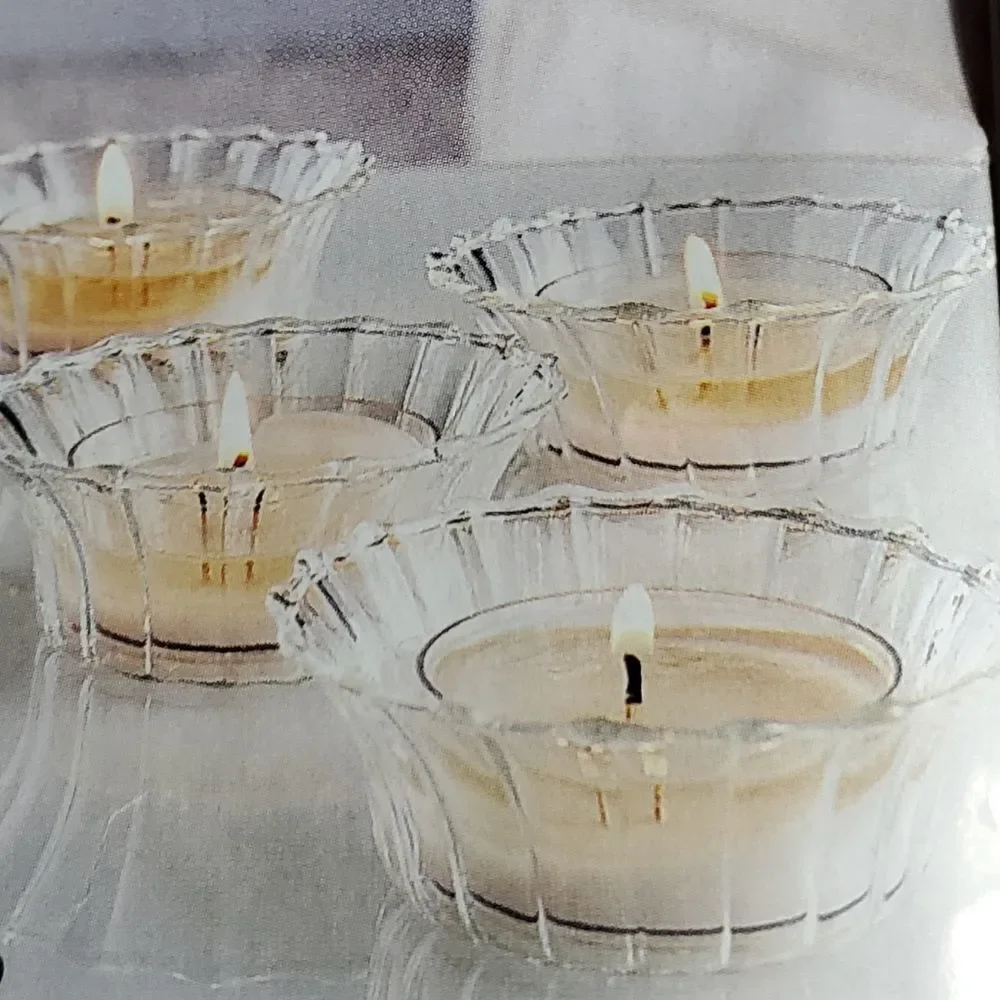 💜HOST PICK NIB PartyLite Clear Faceted Large Tealight Holder Set of 4 - Picture 4 of 12